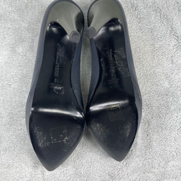 Gianfranco Ferre Pump Heels Shoes Navy Green Women's Size 39 US 9 Leather - Picture 10 of 16